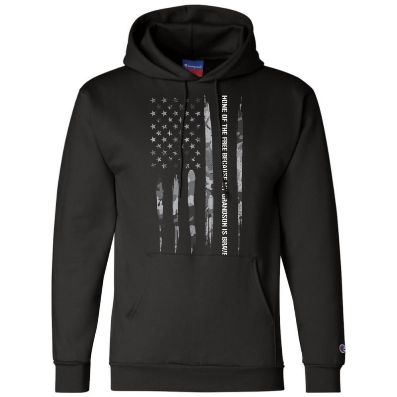 Home Of The Free Because My Grandson Is Brave Blue Champion Hoodie | Artistshot