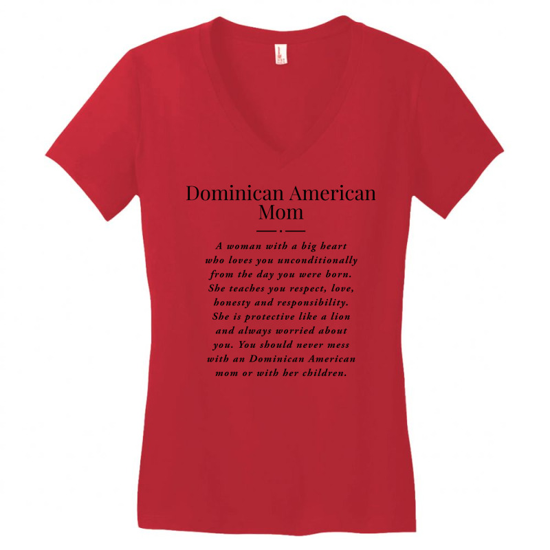 Dominican American Mom Definition Dominican Americ Women's V-Neck T-Shirt by triunfmagonij | Artistshot