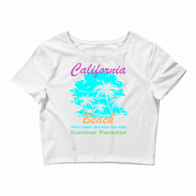 California Beach Summer Paradise Cute Crop Top by rolinghsgagv | Artistshot