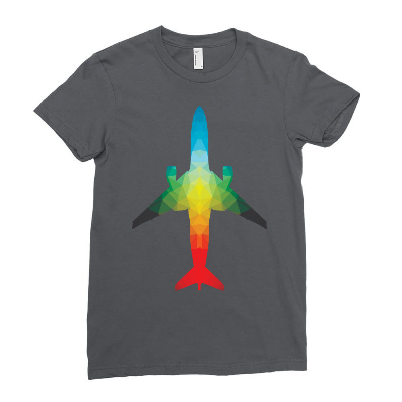 Rainbow Airplane 70s Ladies Fitted T-Shirt by dufkateplot | Artistshot