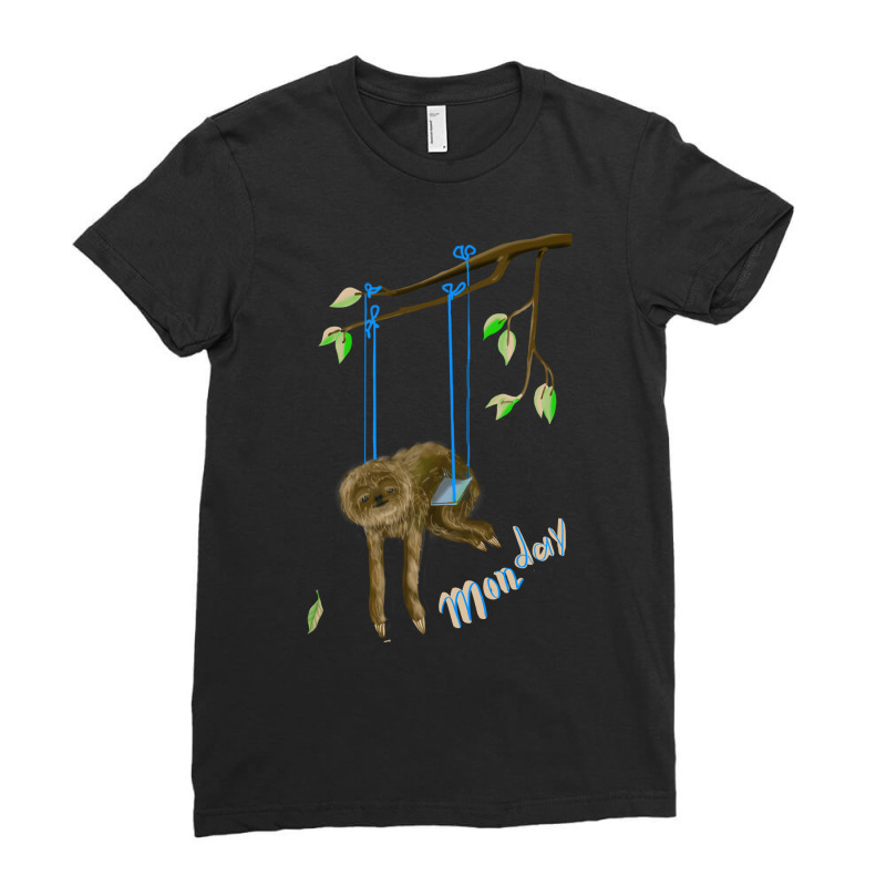 Monday Is A Difficult Day Music Ladies Fitted T-Shirt by ilmeraazahird | Artistshot