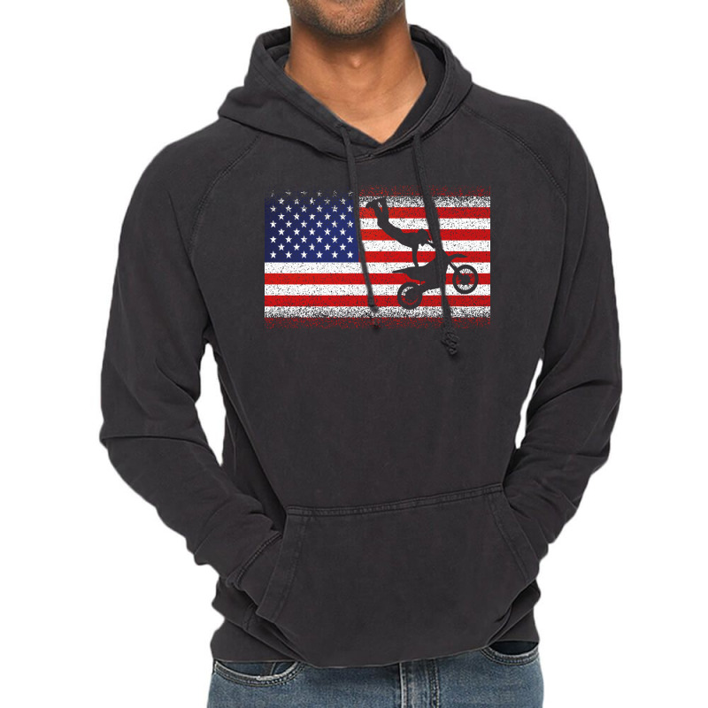 American Flag Motocross Dirtbike Motorcycle Fans 8 Vintage Hoodie | Artistshot