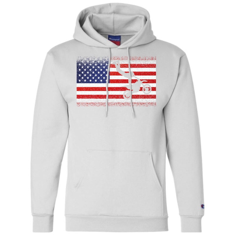 American Flag Motocross Dirtbike Motorcycle Fans 8 Champion Hoodie | Artistshot