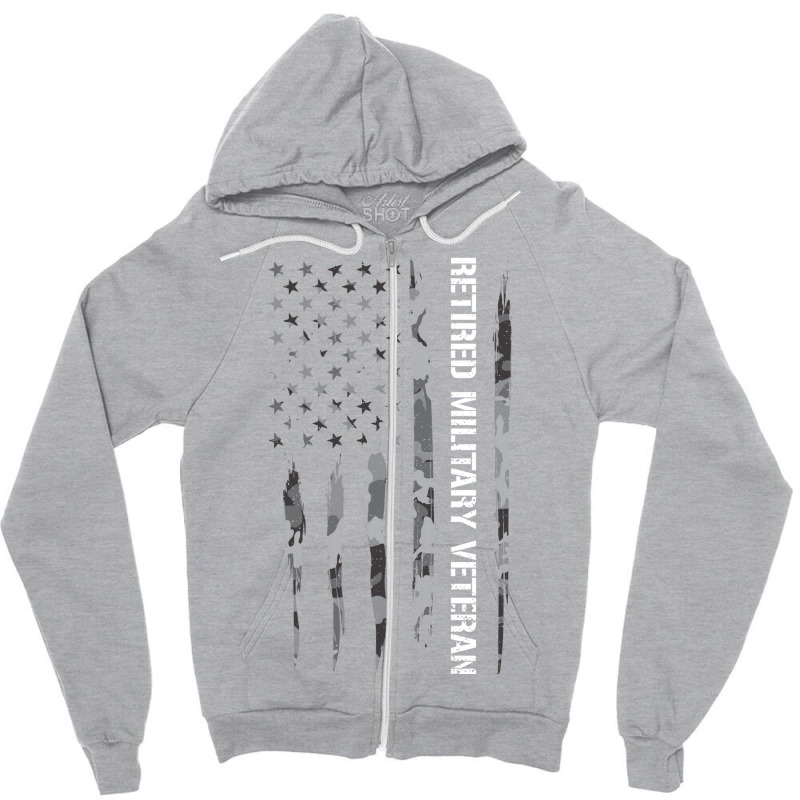 Retired Military Veteran Love Zipper Hoodie | Artistshot