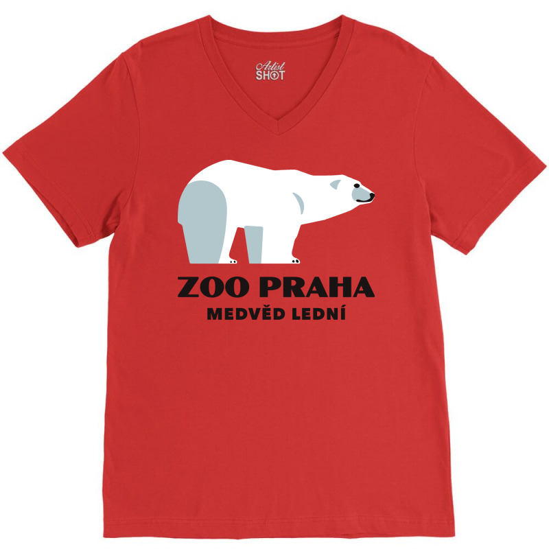 White Bearzoo Praha Retro V-neck Tee | Artistshot