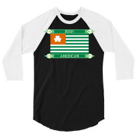 Irish American Flag Nature 3/4 Sleeve Shirt | Artistshot