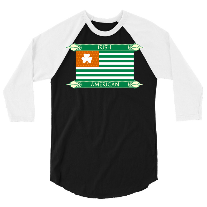 Irish American Flag Nature 3/4 Sleeve Shirt | Artistshot