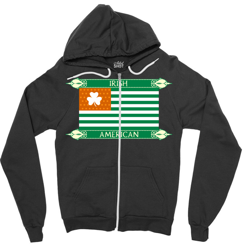 Irish American Flag Nature Zipper Hoodie | Artistshot