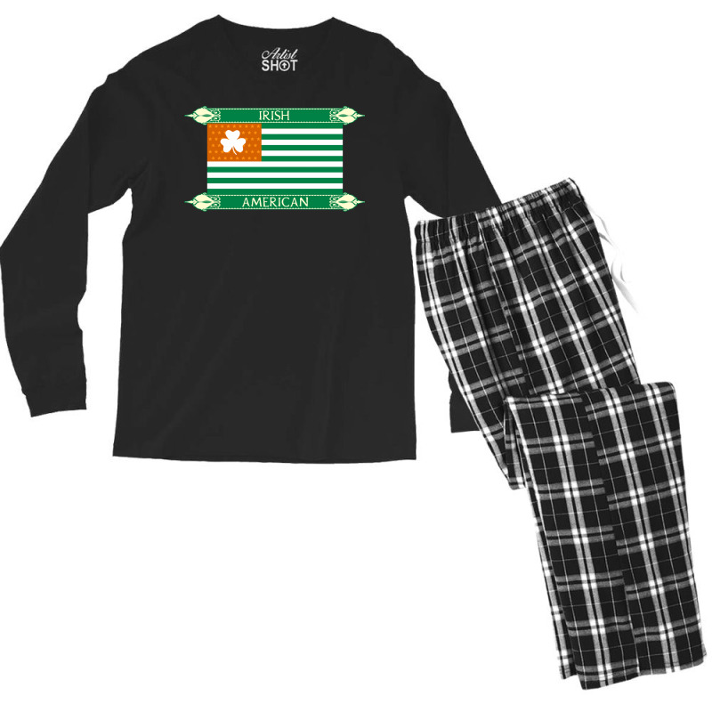 Irish American Flag Nature Men's Long Sleeve Pajama Set | Artistshot