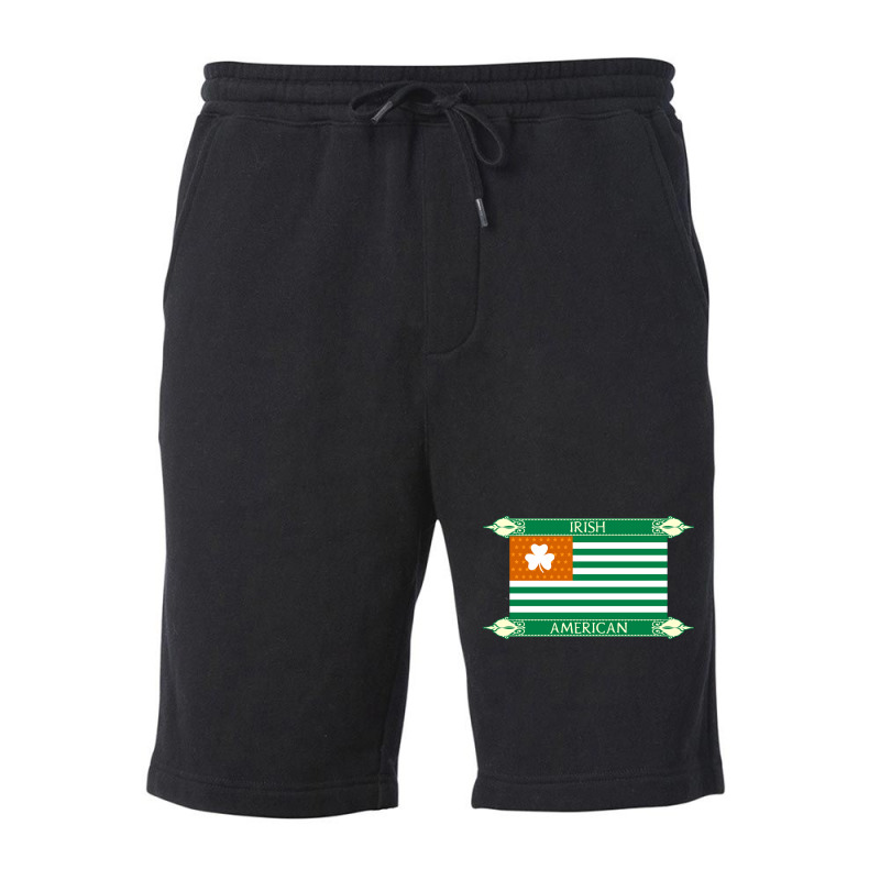 Irish American Flag Nature Fleece Short | Artistshot