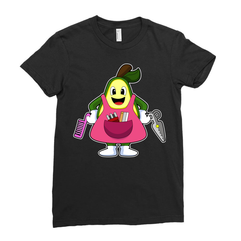 Avocado As Hairdresser With Scissors Comb (1) (1) Ladies Fitted T-Shirt by doubleshikd | Artistshot