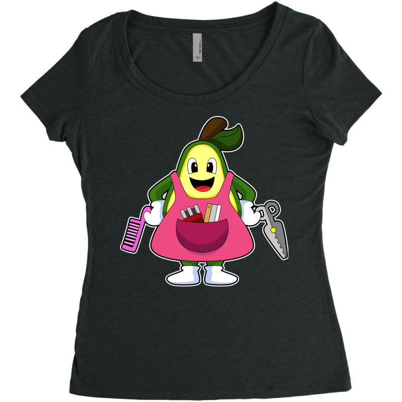 Avocado As Hairdresser With Scissors Comb (1) (1) Women's Triblend Scoop T-shirt by doubleshikd | Artistshot