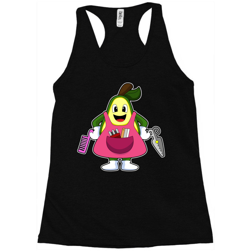 Avocado As Hairdresser With Scissors Comb (1) (1) Racerback Tank by doubleshikd | Artistshot