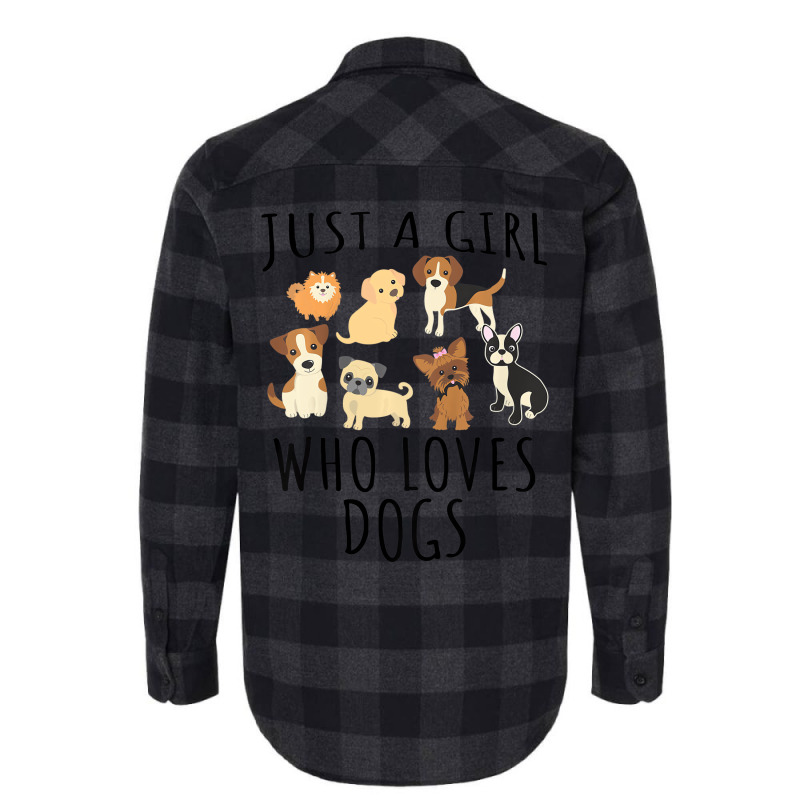 Kids Just A Girl Who Loves Dogs   Funny Puppy T Sh Flannel Shirt | Artistshot