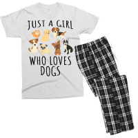 Kids Just A Girl Who Loves Dogs   Funny Puppy T Sh Men's T-shirt Pajama Set | Artistshot