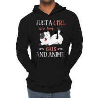 Just A Girl Who Loves Cats And Anime 70s (1) Lightweight Hoodie | Artistshot