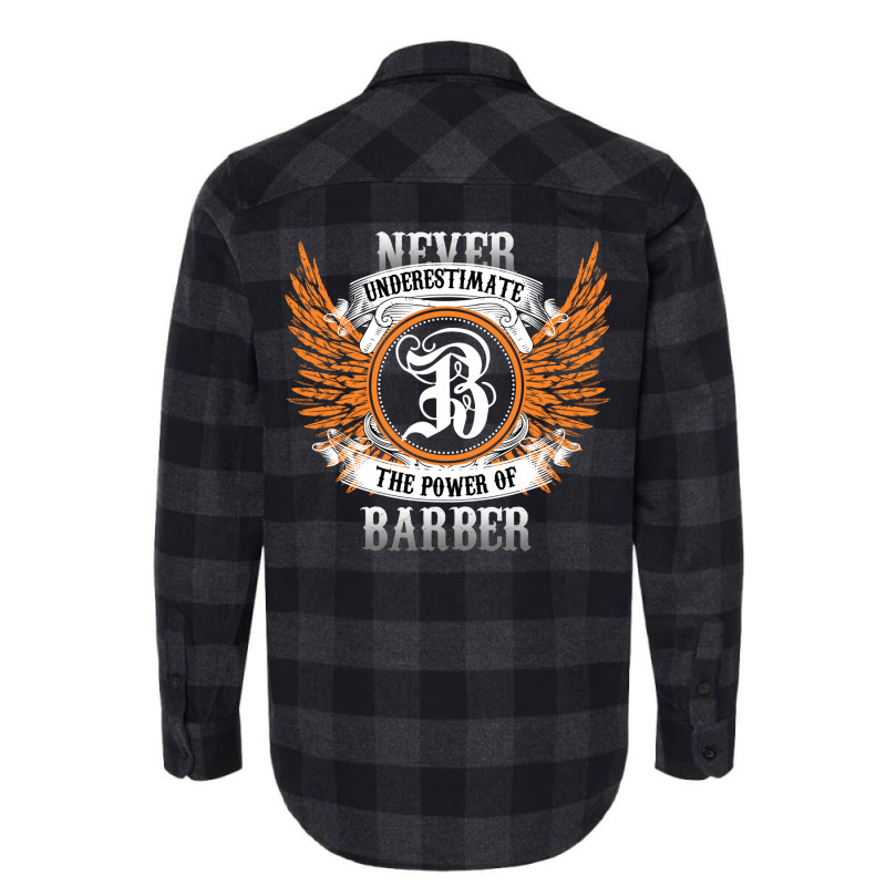 Barber Name Shirt Never Underestimate The Power Of Flannel Shirt | Artistshot