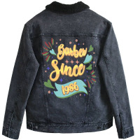 Barber Since 1986 Local Barber Gift Ideas For Hair Unisex Sherpa-lined Denim Jacket | Artistshot