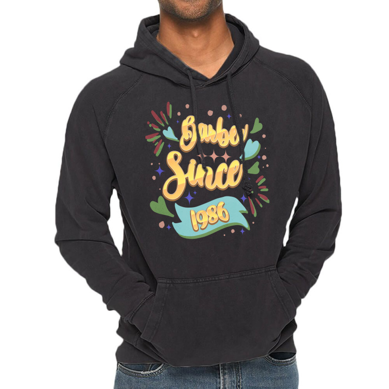 Barber Since 1986 Local Barber Gift Ideas For Hair Vintage Hoodie | Artistshot