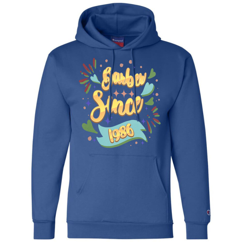 Barber Since 1986 Local Barber Gift Ideas For Hair Champion Hoodie | Artistshot