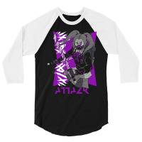 Anime Ninja Girl Design For Truly Anime Lovers Ani 3/4 Sleeve Shirt | Artistshot