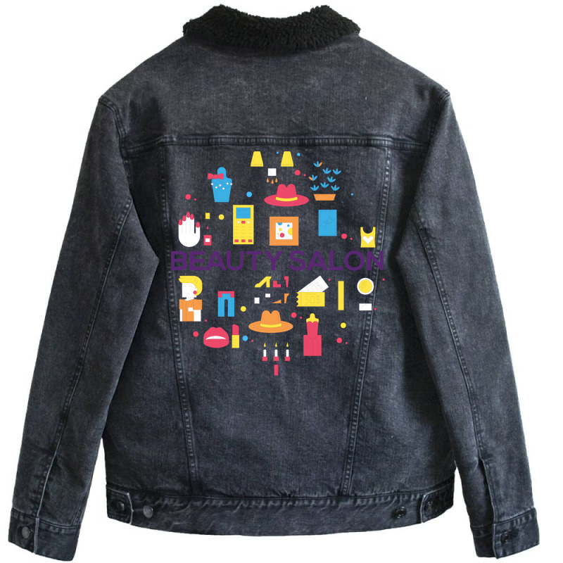 Beauty Salon Dle Concept Unisex Sherpa-lined Denim Jacket | Artistshot