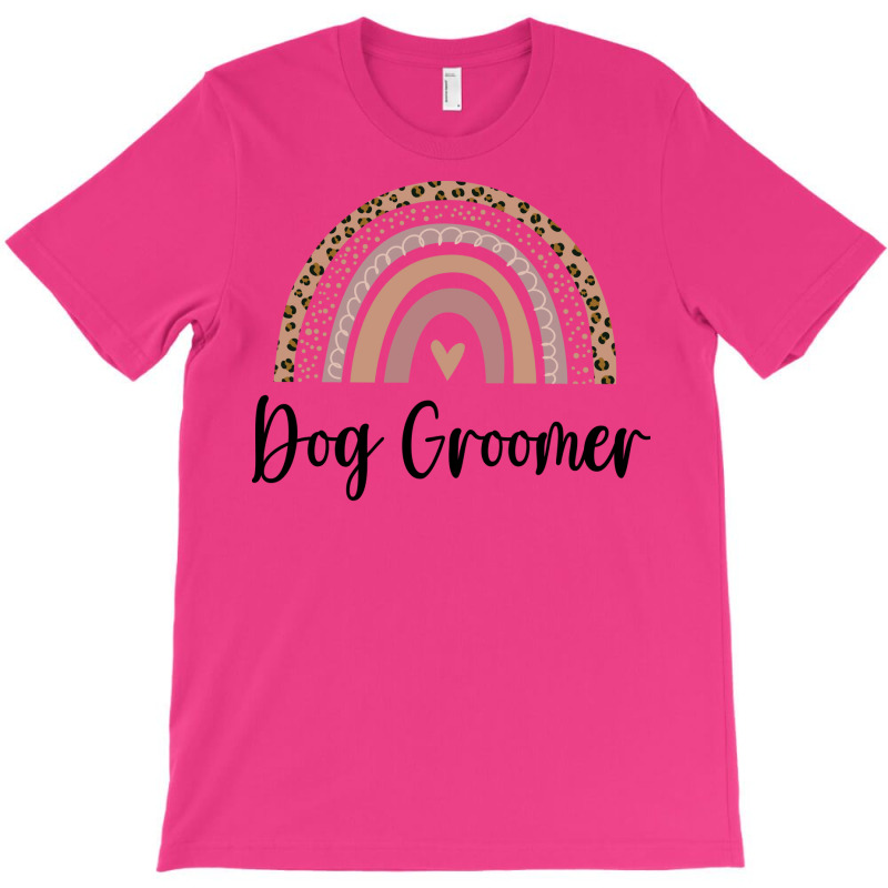 Dog Groomer Minimal Rainbow Design (1) (1) T-shirt | Artistshot