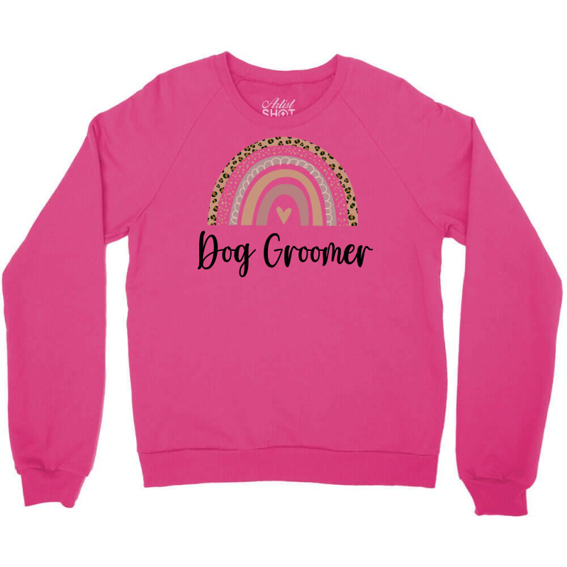 Dog Groomer Minimal Rainbow Design (1) (1) Crewneck Sweatshirt | Artistshot