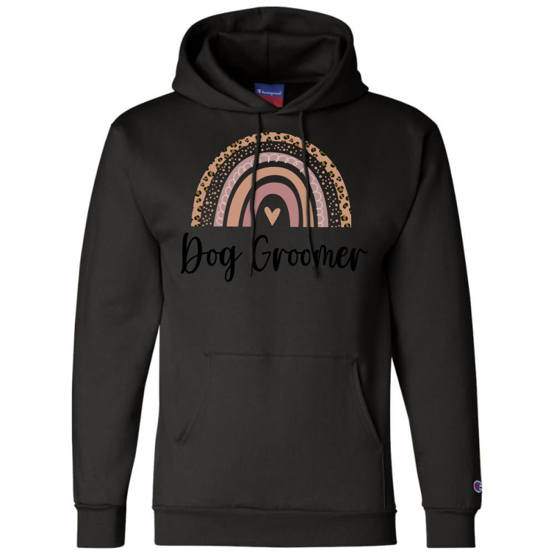 Dog Groomer Minimal Rainbow Design (1) (1) Champion Hoodie | Artistshot