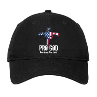 Pro God Pro Guns Pro Life Gift Print Anti Abortion Adjustable Cap | Artistshot