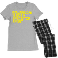 Democracy Is Not A Spectator Sport Yellow Text Fun Women's Pajamas Set | Artistshot