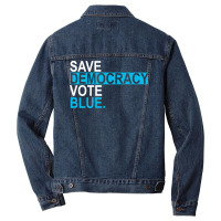 Save Democracy Vote Blue Boy Men Denim Jacket | Artistshot