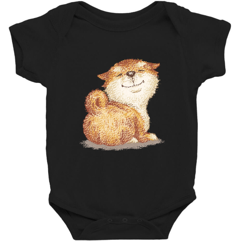 Shiba Smiling Baby Bodysuit by Toru_Sanogawa | Artistshot