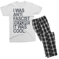 I Was Anti Fascist Before It Was Cool Subtle Gray Men's T-shirt Pajama Set | Artistshot