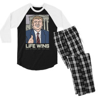 Life Wins Donald Trump Scotus Men's 3/4 Sleeve Pajama Set | Artistshot