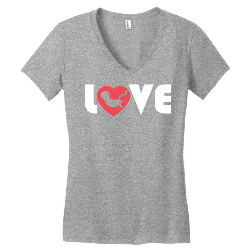 Love Pro Life Gift Print Anti Abortion Tee Blue Women's V-Neck T-Shirt by hacongurel | Artistshot