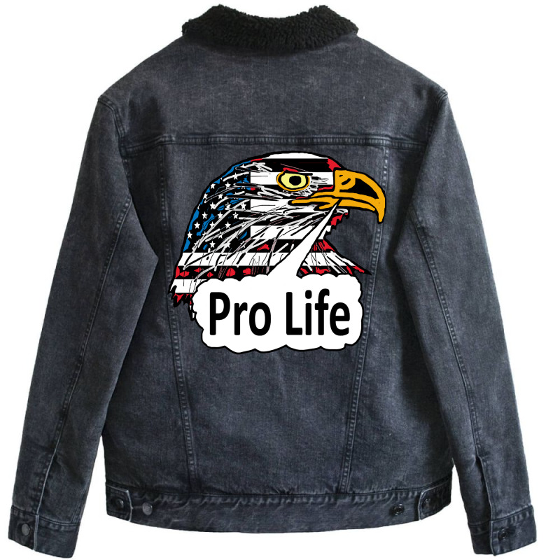 Pro Life Eagle Green Unisex Sherpa-lined Denim Jacket | Artistshot