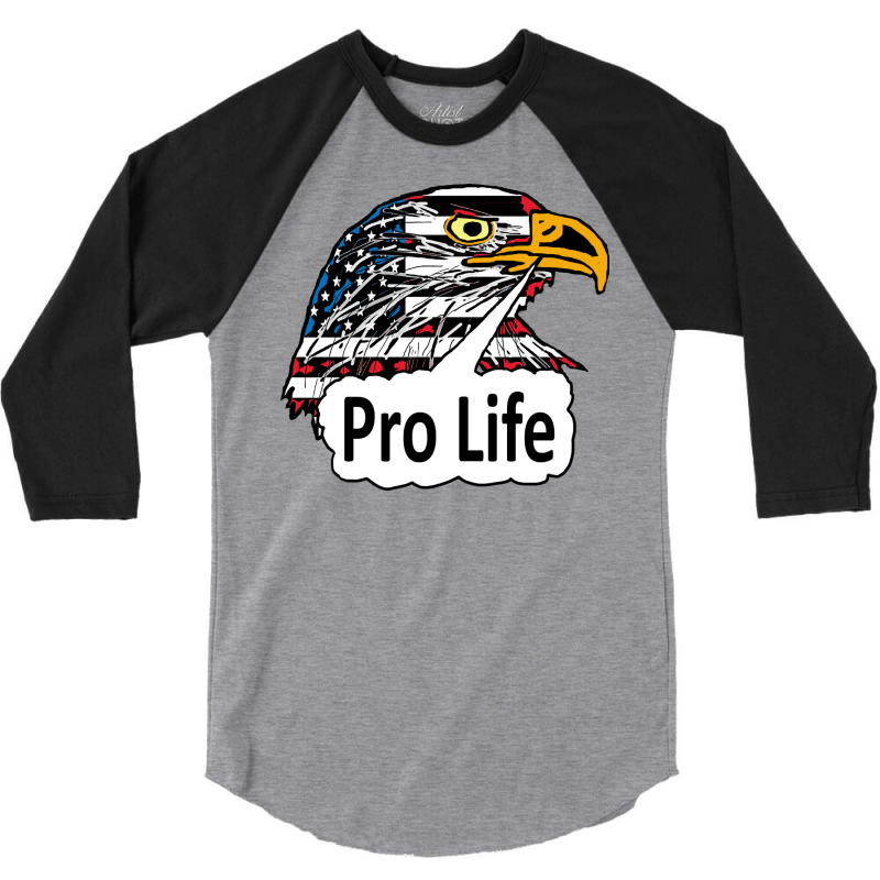 Pro Life Eagle Green 3/4 Sleeve Shirt | Artistshot