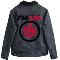 Pro Life Quote Yellow Unisex Sherpa-lined Denim Jacket | Artistshot