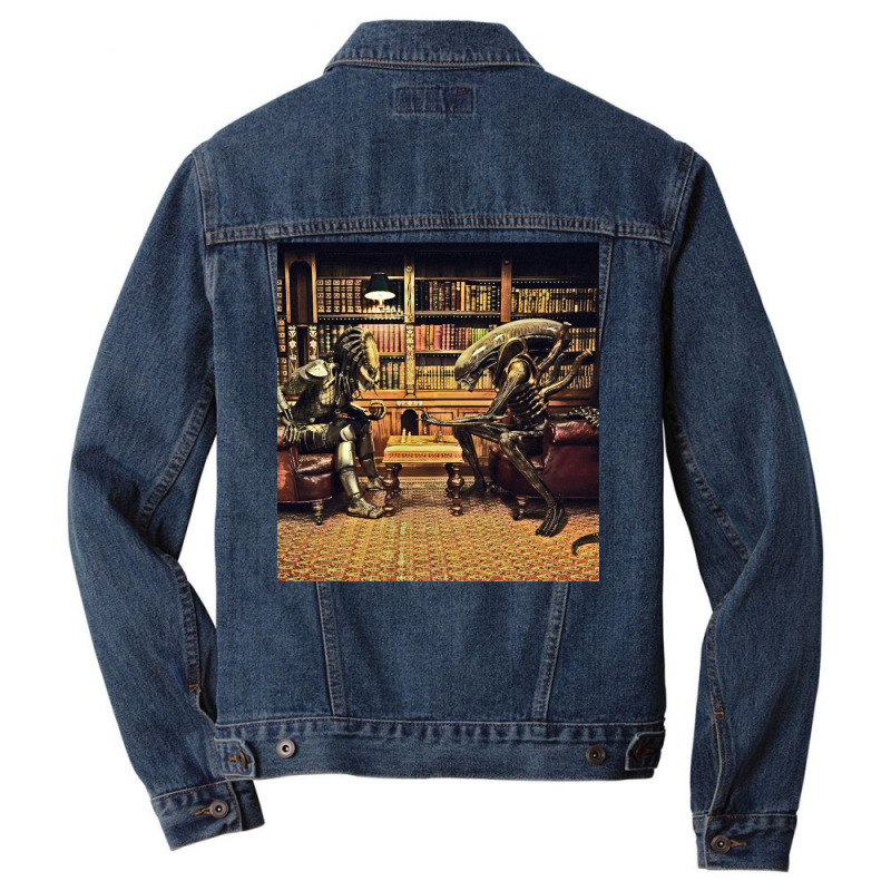 Predator Versus Alien Game Ii Men Denim Jacket by auzatblaket | Artistshot