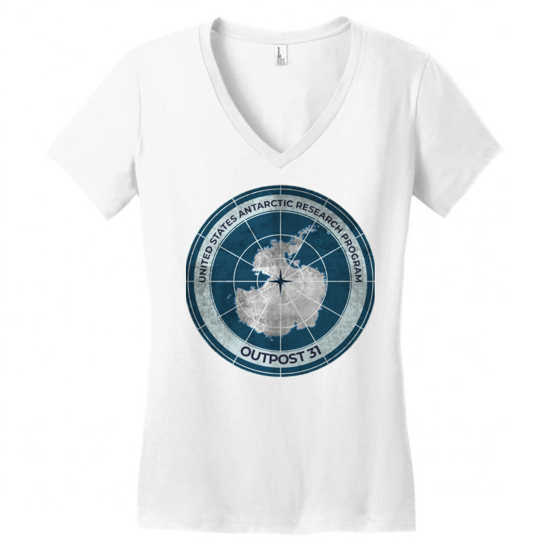 The Thing   Outpost 31 Badge   Distressed Women's V-Neck T-Shirt by suonvorelq | Artistshot