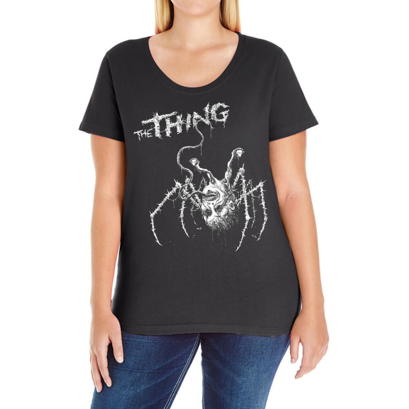 Spider The Movie Thing Horror Film Art Ladies Curvy T-Shirt by zackmillin2 | Artistshot