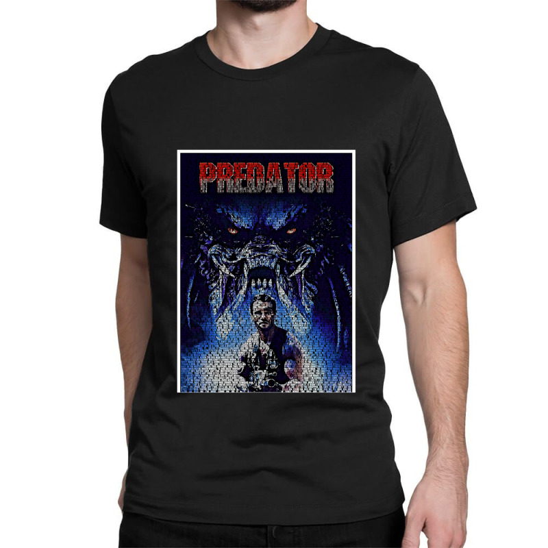 Text Portrait Of Predator With Full Script Of The  Classic T-shirt by BARBARABURNETTWEST | Artistshot