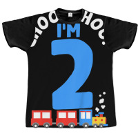 Kids 2nd Birthday Iâ€™m 2 Choo Choo Train Tra Graphic T-shirt | Artistshot