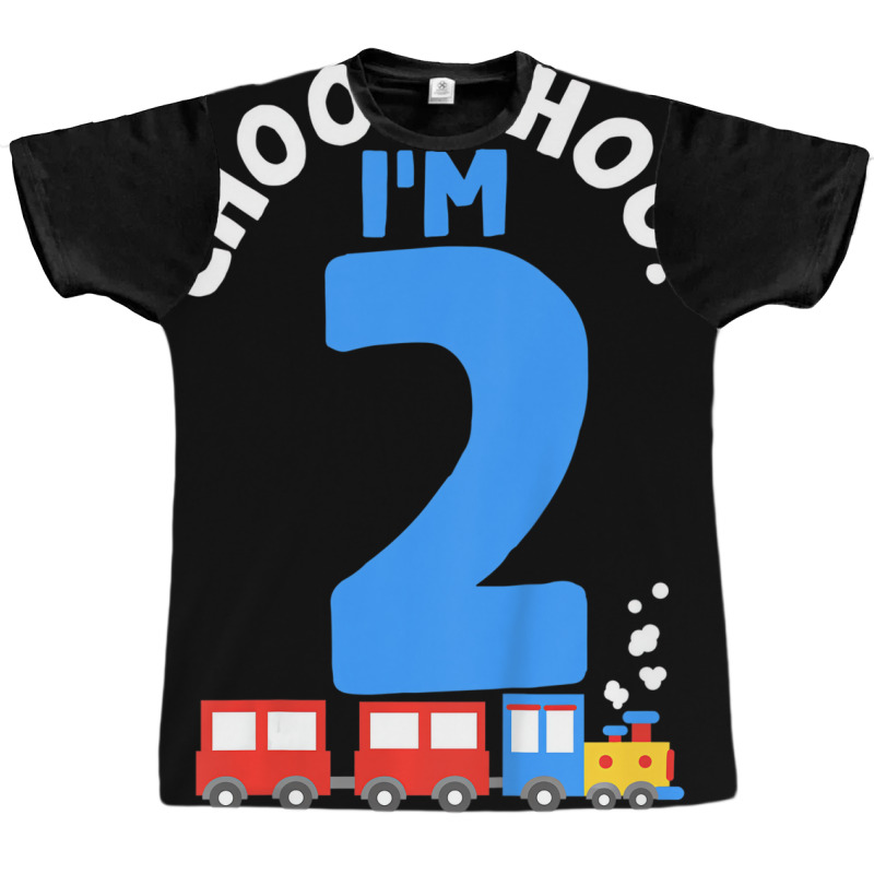 Kids 2nd Birthday Iâ€™m 2 Choo Choo Train Tra Graphic T-shirt | Artistshot