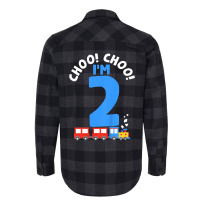 Kids 2nd Birthday Iâ€™m 2 Choo Choo Train Tra Flannel Shirt | Artistshot