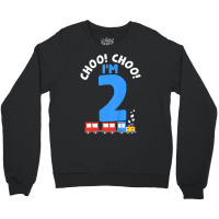 Kids 2nd Birthday Iâ€™m 2 Choo Choo Train Tra Crewneck Sweatshirt | Artistshot