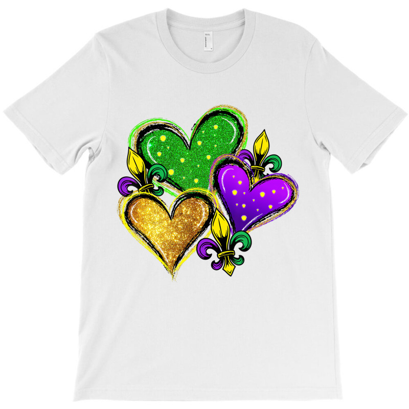 Cute Mardi Gras Heart Funny Fleur De Lis Mardi Gra T-shirt | Artistshot