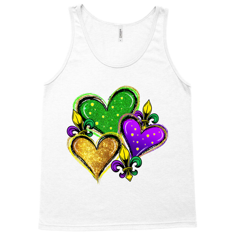 Cute Mardi Gras Heart Funny Fleur De Lis Mardi Gra Tank Top | Artistshot