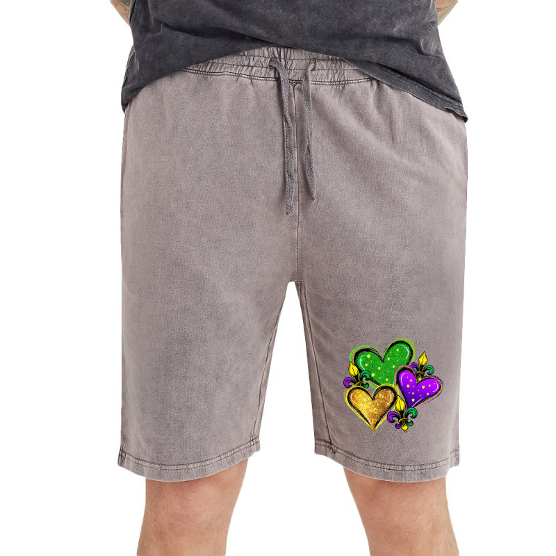 Cute Mardi Gras Heart Funny Fleur De Lis Mardi Gra Vintage Short | Artistshot